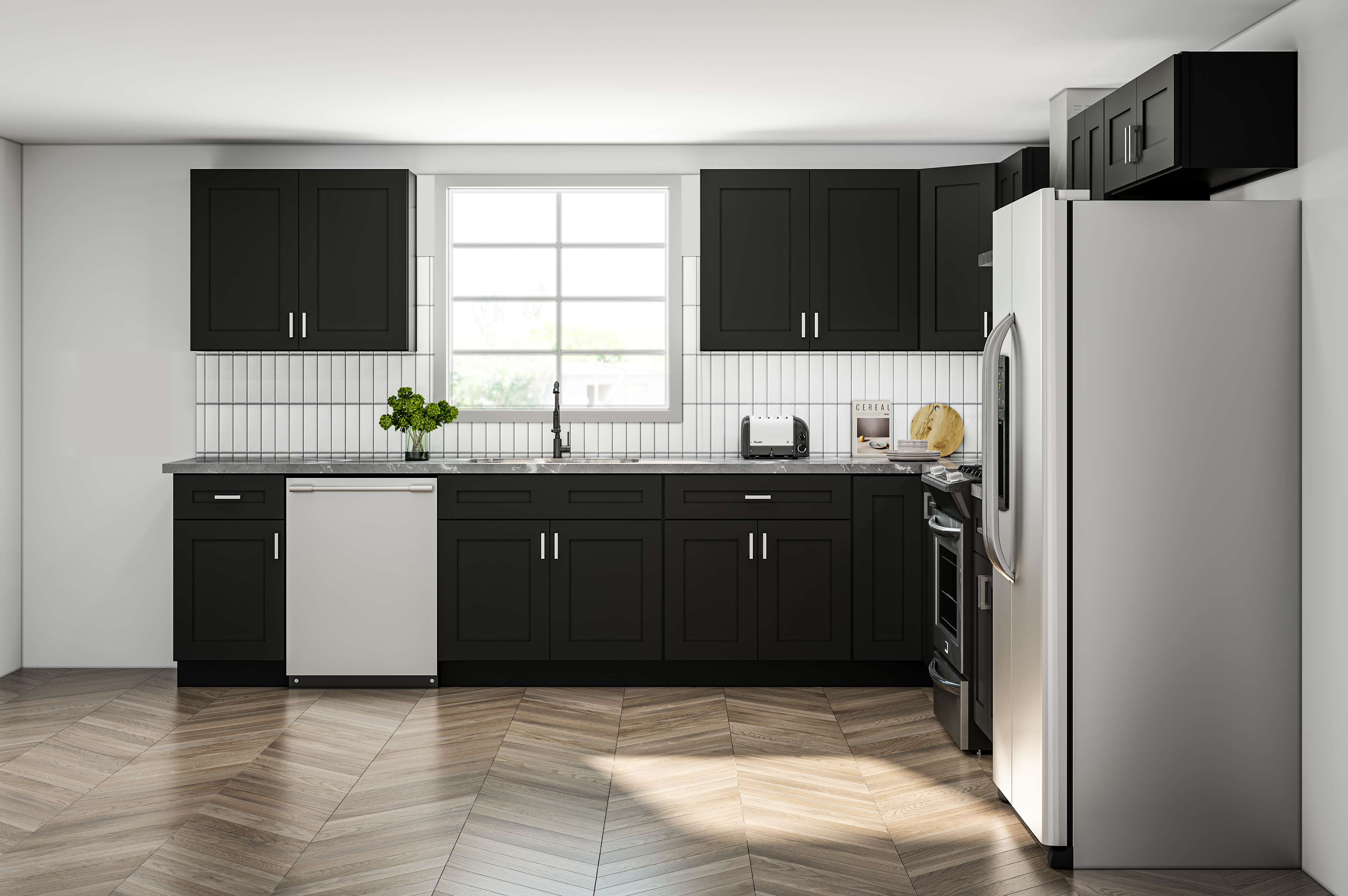 12 X 12 Onyx Black Shaker Kitchen